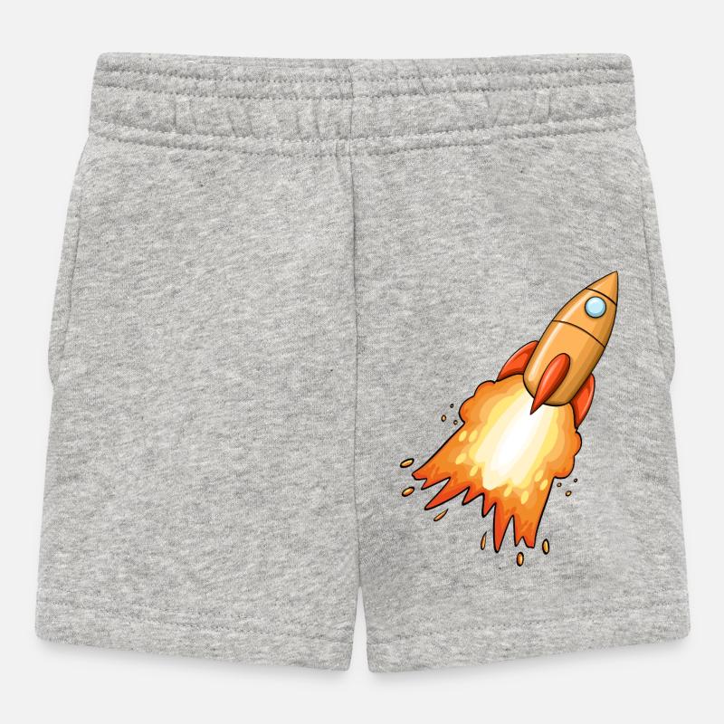 Rakete - Baby Shorts - Grau meliert