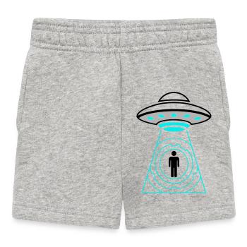 UFO Abduction Beam Me Up Vector - Baby Shorts - heather grey - Front