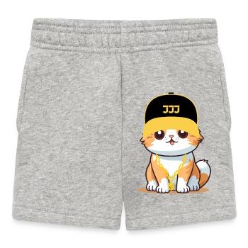 Chat swag - chat cool - Short Bébé - gris chiné - Devant