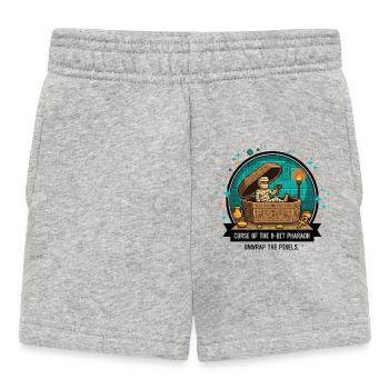 8-Bit Pharao Grabmal - Baby Shorts - Grau meliert - Vorne