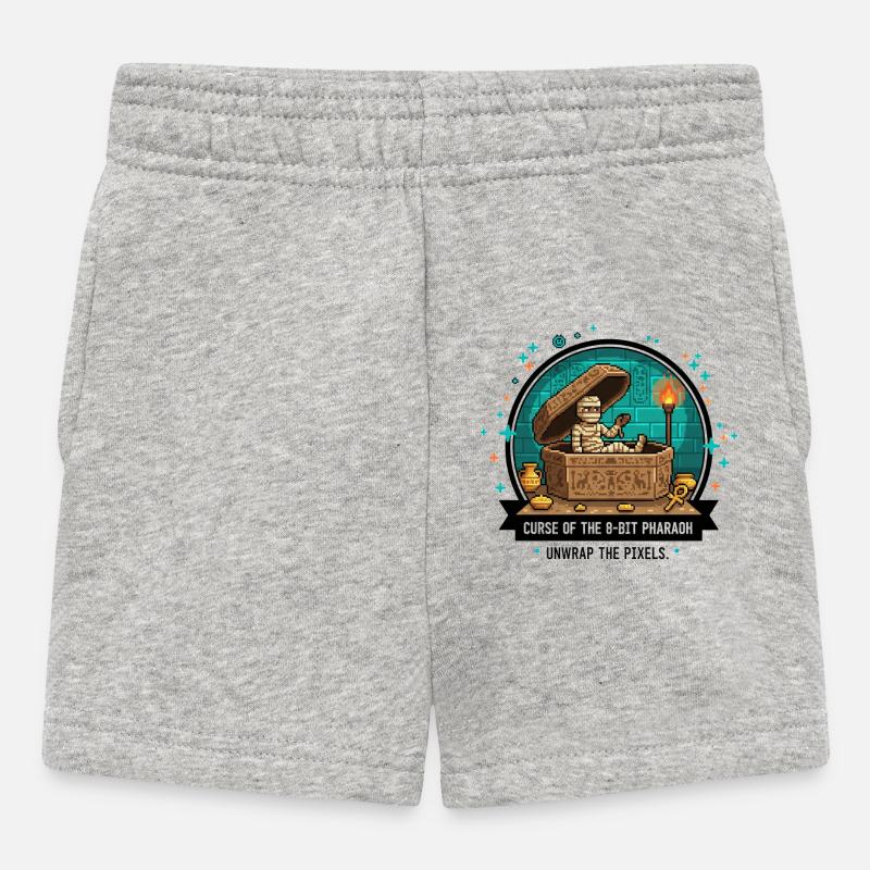 8-Bit Pharaoh's Tomb - Baby Shorts - heather grey