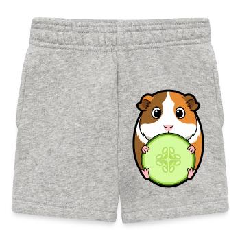Meerschweinchen Gurke Comic - Baby Shorts - Grau meliert - Vorne