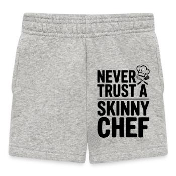 Vertraue niemals einem dünnen Koch - Baby Shorts - Grau meliert - Vorne