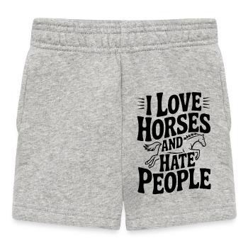 J’adore les chevaux et je déteste les gens - Short Bébé - gris chiné - Devant