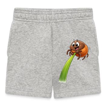 Funny Tick on Blade of Grass - Baby Shorts - heather grey - Front