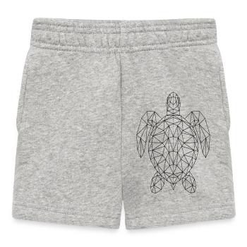 Geometrische Meeresschildkröten-Schwarze Silhouette - Baby Shorts - Grau meliert - Vorne
