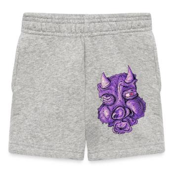 diable violet - Short Bébé - gris chiné - Devant