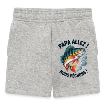 Papa allez! Nous pêchons ! Perche sautante - Short Bébé - gris chiné - Devant