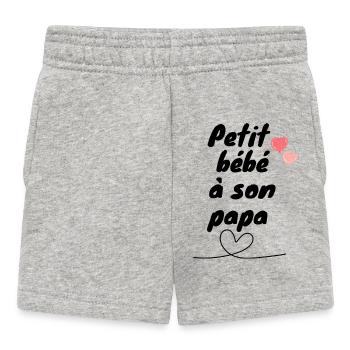 petit bébé à son papa - Short Bébé - gris chiné - Devant