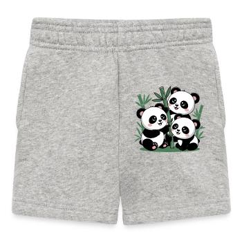Niedlicher Panda Bambuswald - Baby Shorts - Grau meliert - Vorne