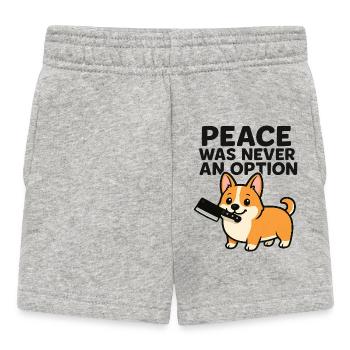 Peace Was Never an Option (Corgi) - Baby Shorts - heather grey - Front