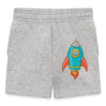 classic space rocket in space moon vintage 50s car - Baby Shorts - Grau meliert - Vorne