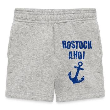 Rostock Ahoi vintage Spruch Seefahrer Küste - Baby Shorts - Grau meliert - Vorne