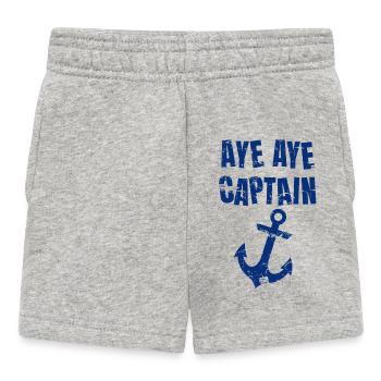 Aye Aye Captain vintage Spruch Seefahrer Küste - Baby Shorts - Grau meliert - Vorne