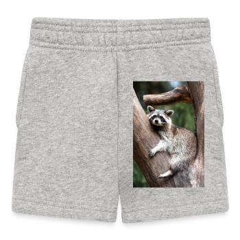 North American racoon (in german Waschbär) - Baby Shorts - Grau meliert - Vorne