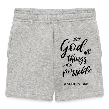 Christian Bible Quote - Baby Shorts - heather grey - Front