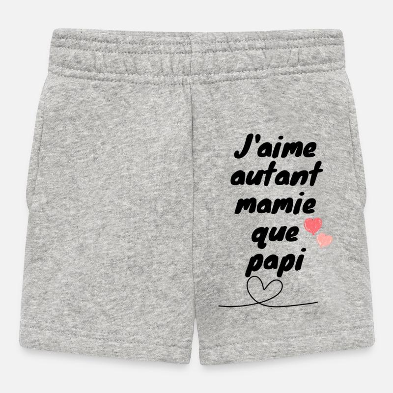 j'aime autant mamie que papi - Short Bébé - gris chiné