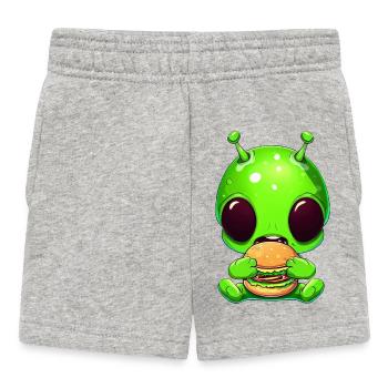 Alien Außerirdischer Fast-food Hamburger Cheesebur - Short Bébé - gris chiné - Devant