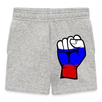 Drapeau de la Russie Symbole de la main du poing - Short Bébé - gris chiné - Devant
