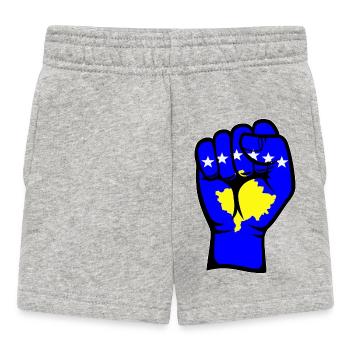 Kosovo Flag Fist Hand Symbol - Baby Shorts - heather grey - Front