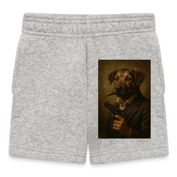 Dog with Gun - Baby Shorts - heather grey - Front