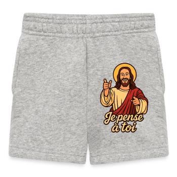 POPCHRISTJEPENSEATOI - Short Bébé - gris chiné - Devant