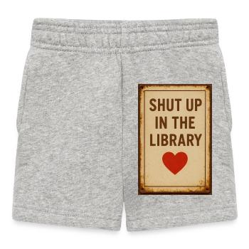Be quiet in the library - Baby Shorts - heather grey - Front