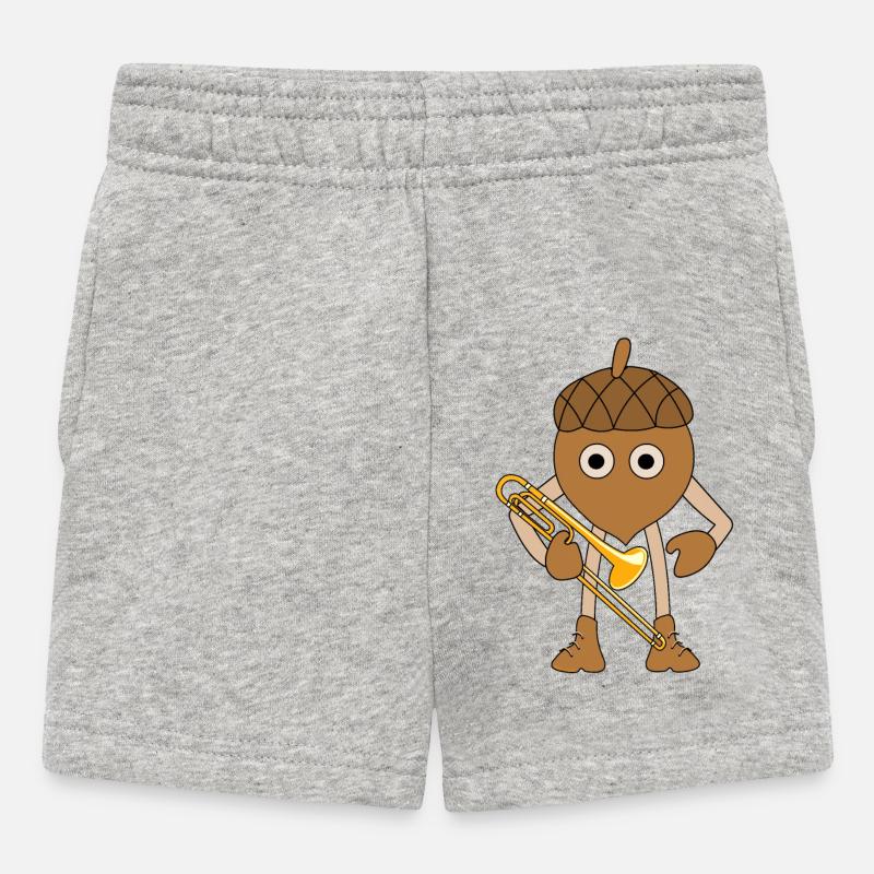 Trombone Nut - Baby Shorts - heather grey