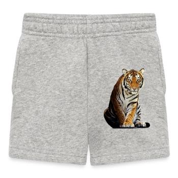 tiger - Baby Shorts - heather grey - Front