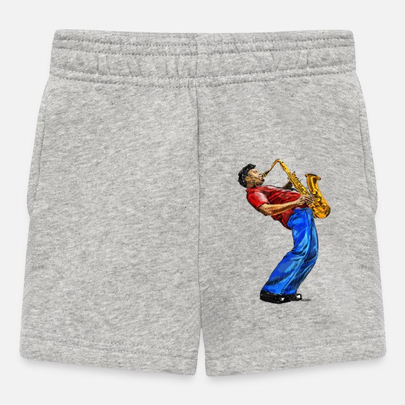 Saksofonist - Short Bébé - gris chiné