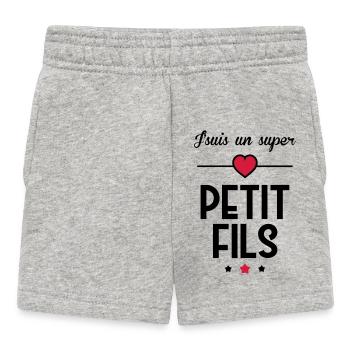 Petit Fils Enfant Bébé Famille Naissance Noël - Baby Shorts - heather grey - Front