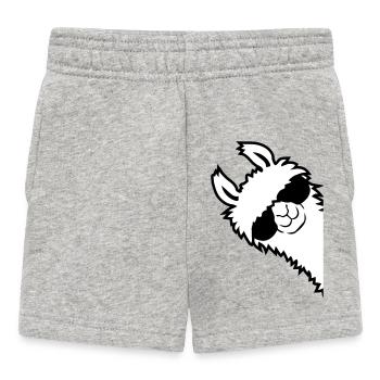 L'alpaga regarde de côté - Short Bébé - gris chiné - Devant