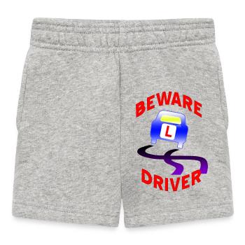 Vorsicht Fahrer Auto Grafik - Baby Shorts - Grau meliert - Vorne