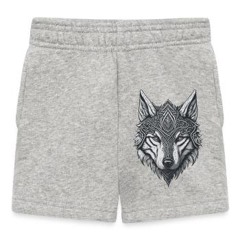Wolfskopf-Stil Wikinger-Tattoo - Baby Shorts - Grau meliert - Vorne
