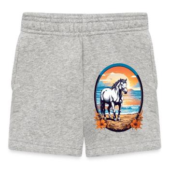 Horse on the beach - Baby Shorts - heather grey - Front