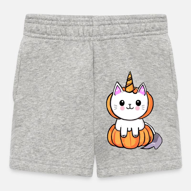 chat-licorne d'halloween - Short Bébé - gris chiné