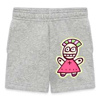 Poupée Punk Vaudou Symbole Mignon et Bizarre - Short Bébé - gris chiné - Devant