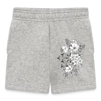Kirsch-Mandala mit Blumenmuster - Baby Shorts - Grau meliert - Vorne
