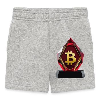 Bitcoin Crystal Logo Design - Baby Shorts - heather grey - Front