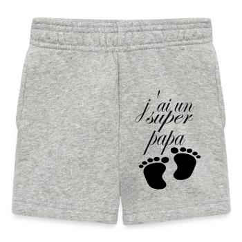 papa - Short Bébé - gris chiné - Devant