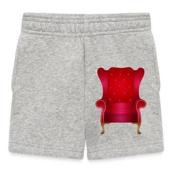 Roter Vintage Ohrensessel – Luxuriöse Eleganz - Baby Shorts - Grau meliert - Vorne
