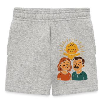 Little Sun – Radiant Love for Mom and Dad - Baby Shorts - heather grey - Front