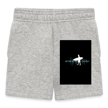 Silhouette de surfeur avec disposition des ondes sonores - Short Bébé - gris chiné - Devant