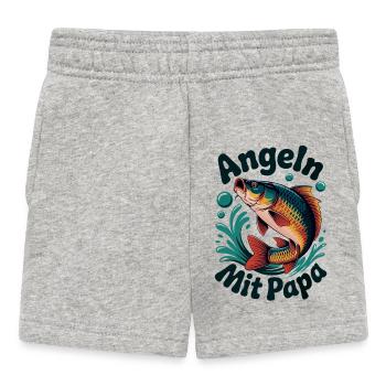 Angeln mit Papa - Baby Shorts - Grau meliert - Vorne