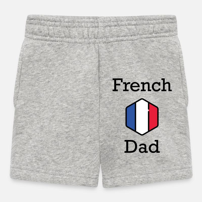 papa français - Short Bébé - gris chiné