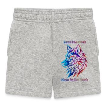 Neon Geometrische Wolf Illustration - Baby Shorts - Grau meliert - Vorne