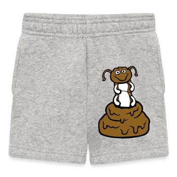 Lustige Raupe Scheiße Kothaufen Haufen Ekel Kacke - Baby Shorts - Grau meliert - Vorne