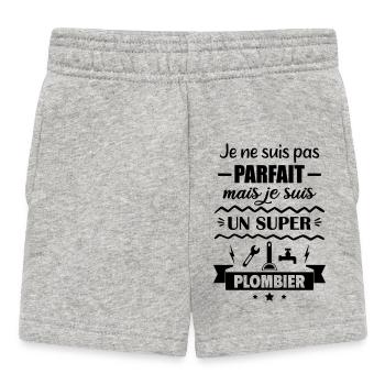 Pas parfait mais super plombier - Short Bébé - gris chiné - Devant