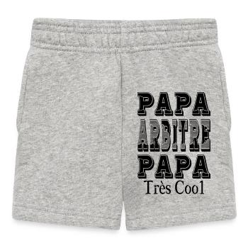 Papa Arbitre Papa Très Cool - Short Bébé - gris chiné - Devant