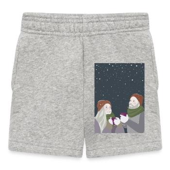 Des amis dans la neige - Short Bébé - gris chiné - Devant